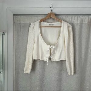 For Love & Lemons Heart Pointelle Knit Cardigan